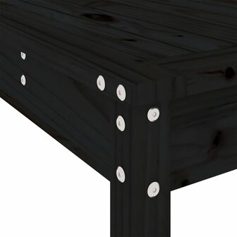 3-delige Tuinbarset massief grenenhout zwart 7
