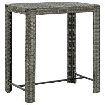 5-delige Tuinbarset poly rattan en massief acaciahout grijs 5