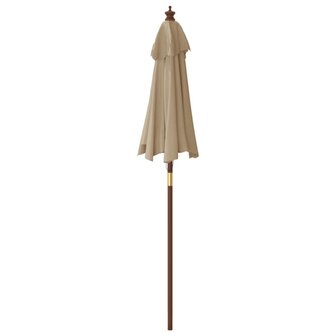 Parasol met houten paal 196x231 cm taupe 5