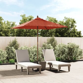 Parasol met houten paal 198x198x231 cm terracottakleurig 1