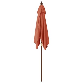 Parasol met houten paal 198x198x231 cm terracottakleurig 4
