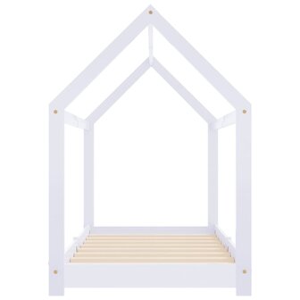 Kinderbedframe massief grenenhout wit 70x140 cm 5