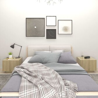 Nachtkastje 100x35x40 cm bewerkt hout sonoma eikenkleurig 1