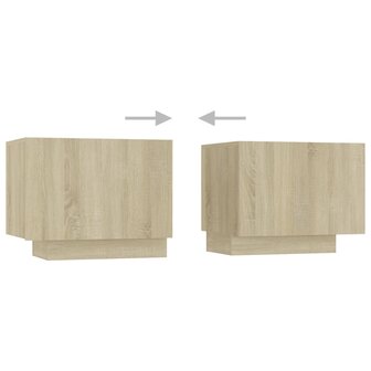 Nachtkastje 100x35x40 cm bewerkt hout sonoma eikenkleurig 8