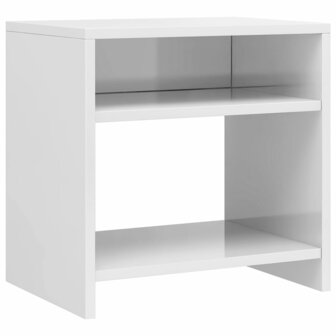 Nachtkastje 40x30x40 cm bewerkt hout hoogglans wit 2