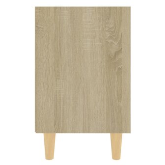 Nachtkastje met houten poten 40x30x50 cm sonoma eikenkleurig 5