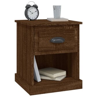 Nachtkastje 39x39x47,5 cm bewerkt hout bruin eikenkleur 4