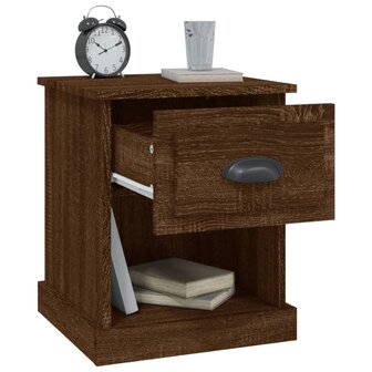 Nachtkastje 39x39x47,5 cm bewerkt hout bruin eikenkleur 5