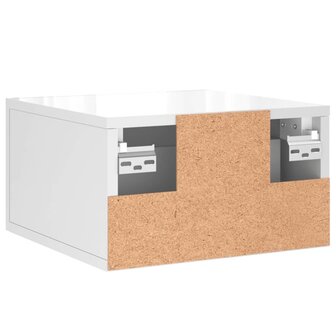 Nachtkastje wandgemonteerd 35x35x20 cm hoogglans wit 8