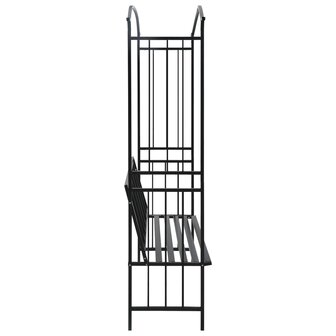Tuinboog met bank 128x50x207 cm ijzer zwart  3