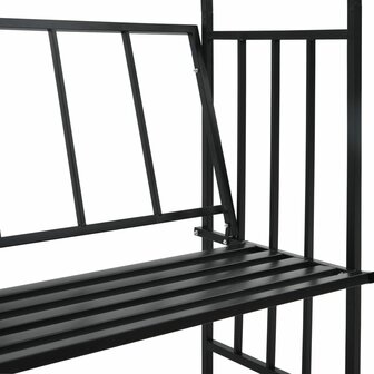 Tuinboog met bank 128x50x207 cm ijzer zwart  6