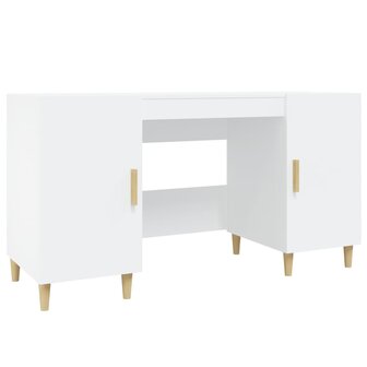 Bureau 140x50x75 cm bewerkt hout wit 2