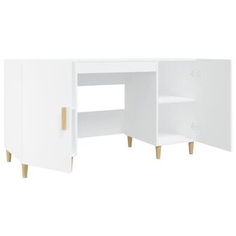 Bureau 140x50x75 cm bewerkt hout wit 7