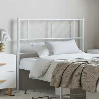 Hoofdbord 100 cm metaal wit 3