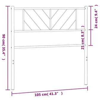 Hoofdbord 100 cm metaal wit 7