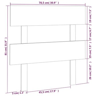 Hoofdbord 78,5x3x81 cm massief grenenhout honingbruin 6