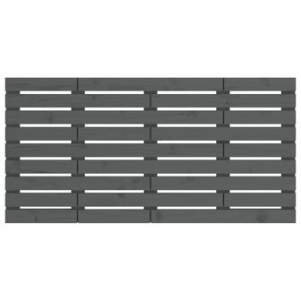 Hoofdbord wandmontage 141x3x63 cm massief grenenhout grijs 4