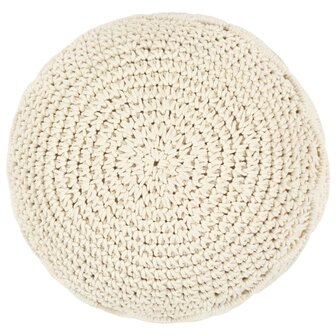 Poef macram&eacute; handgemaakt 45x30 cm katoen 2