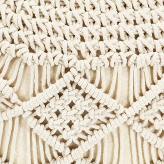 Poef macram&eacute; handgemaakt 45x30 cm katoen 3