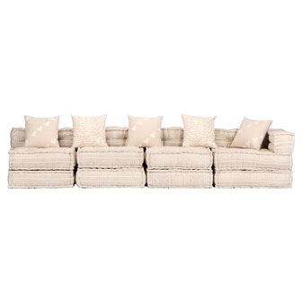 Poef vierzits modulair stof beige 2
