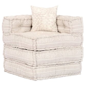 Poef vierzits modulair stof beige 5