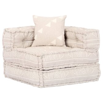 Poef vierzits modulair stof beige 7