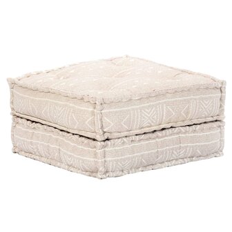 Poef vierzits modulair stof beige 8