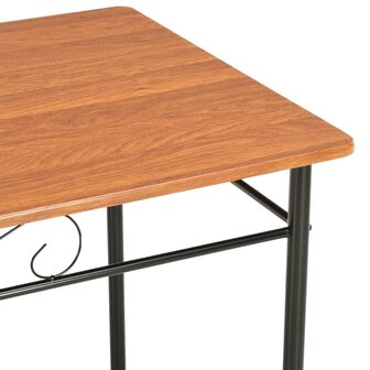 7-delige Eethoek MDF en staal bruin 5