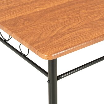 7-delige Eethoek MDF en staal bruin 6