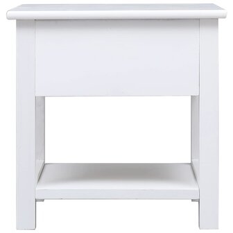 Bijzettafel 40x40x40 cm paulowniahout wit 3