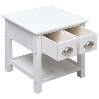 Bijzettafel 40x40x40 cm paulowniahout wit 4