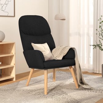 Relaxstoel stof zwart 1