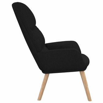 Relaxstoel stof zwart 4