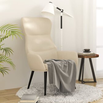 Relaxstoel stof cr&egrave;mekleurig 1