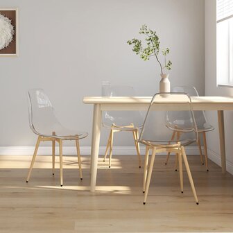 Eetkamerstoelen 4 st PET transparant 1