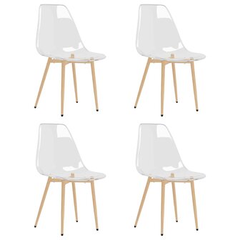 Eetkamerstoelen 4 st PET transparant 2