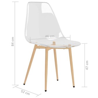 Eetkamerstoelen 4 st PET transparant 7