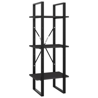 Boekenkast met 3 schappen 40x30x105 cm bewerkt hout grijs 2
