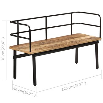 Bank 120x40x70 cm massief mangohout  8