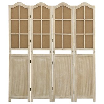 Kamerscherm met 4 panelen 140x165 cm stof bruin 2