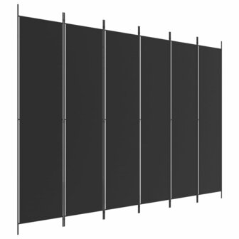 Kamerscherm met 6 panelen 300x220 cm stof zwart 2
