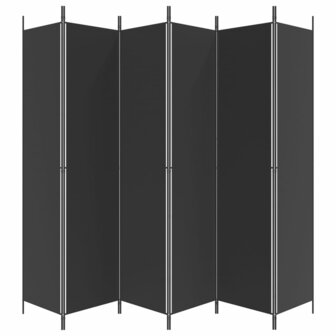 Kamerscherm met 6 panelen 300x220 cm stof zwart 4