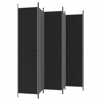 Kamerscherm met 6 panelen 300x220 cm stof zwart 5