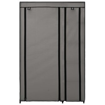 Kledingkast opvouwbaar 110x45x175 cm stof grijs 3