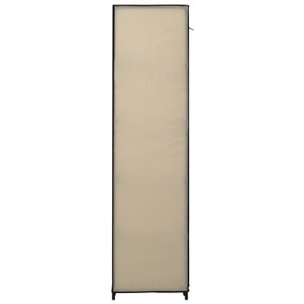 Kledingkast met vakken en stangen 150x45x176 cm stof cr&egrave;me 5