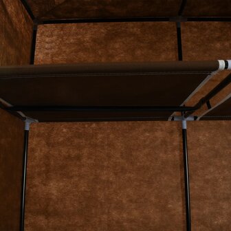 Kledingkast met vakken en stangen 150x45x175 cm stof bruin 8