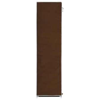 Kledingkast met vakken en stangen 150x45x175 cm stof bruin 9