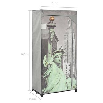 Kledingkast New York 75x45x160 cm stof 8