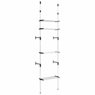 Kledingkastsysteem met schappen telescopisch aluminium 2