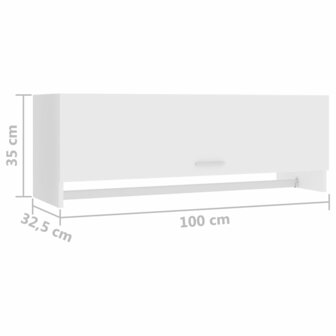 Kledingkast 100x32,5x35 cm bewerkt hout wit 8